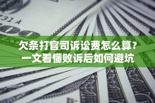 北京欠条打官司诉讼费怎么算？一文看懂败诉后如何避坑