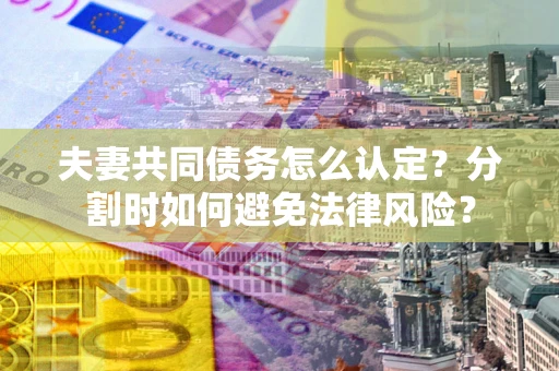 北京夫妻共同债务怎么认定？分割时如何避免法律风险？